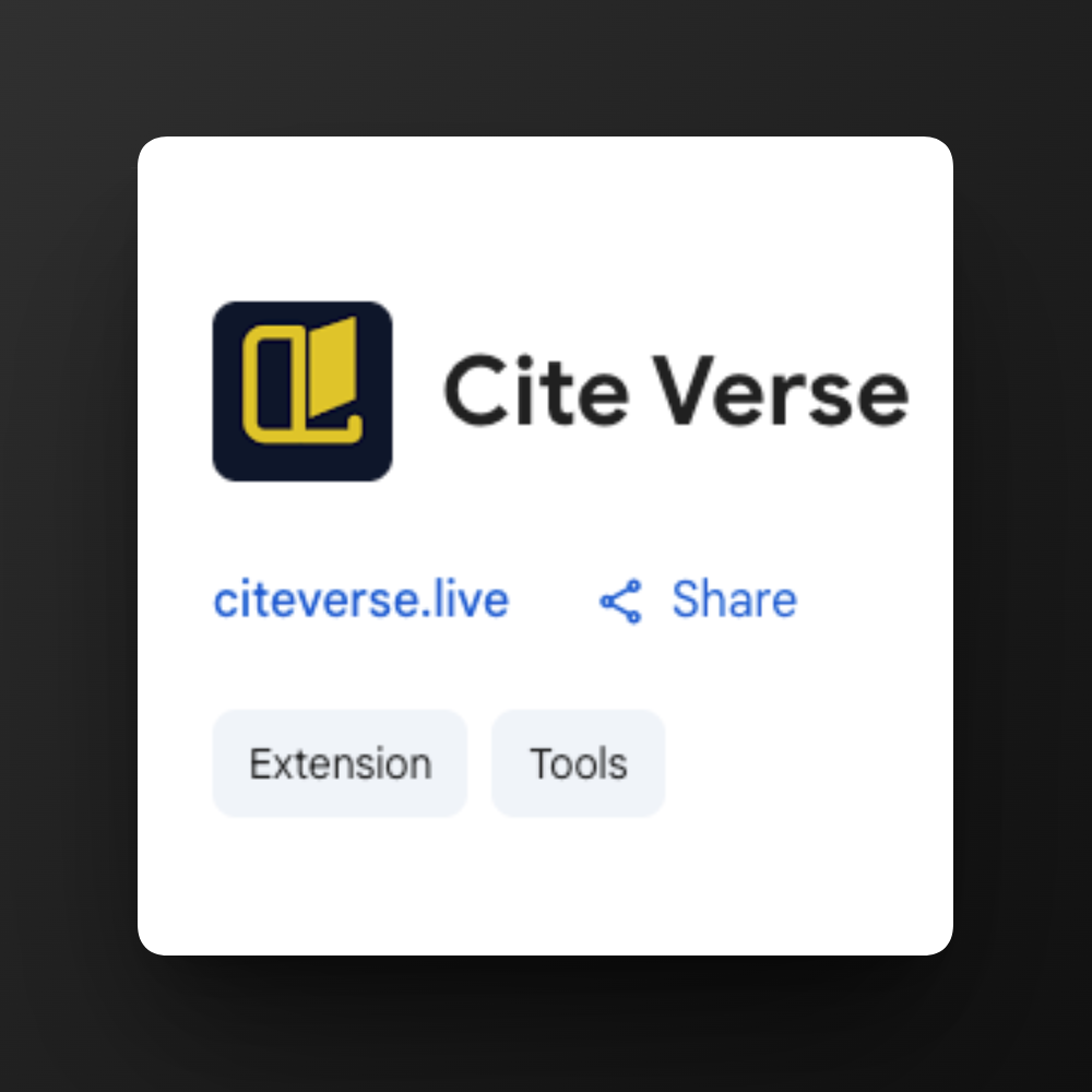 Add CiteVerse from the Chrome Web Store